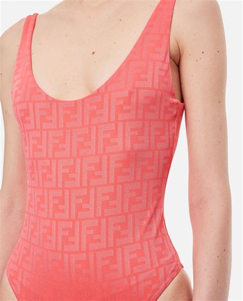 fendi one piece lycra|Fendi brown Lycra swimwear.